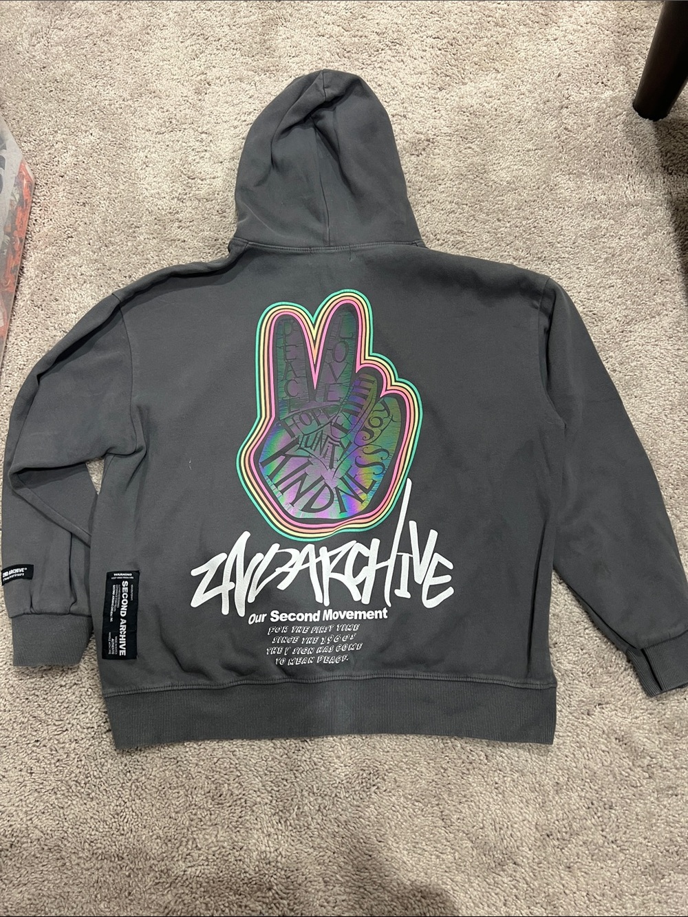2nd Archive Dark Grey Pullover Hoodie